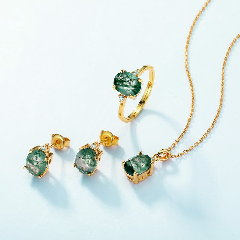 Midori Moss Agate Necklace