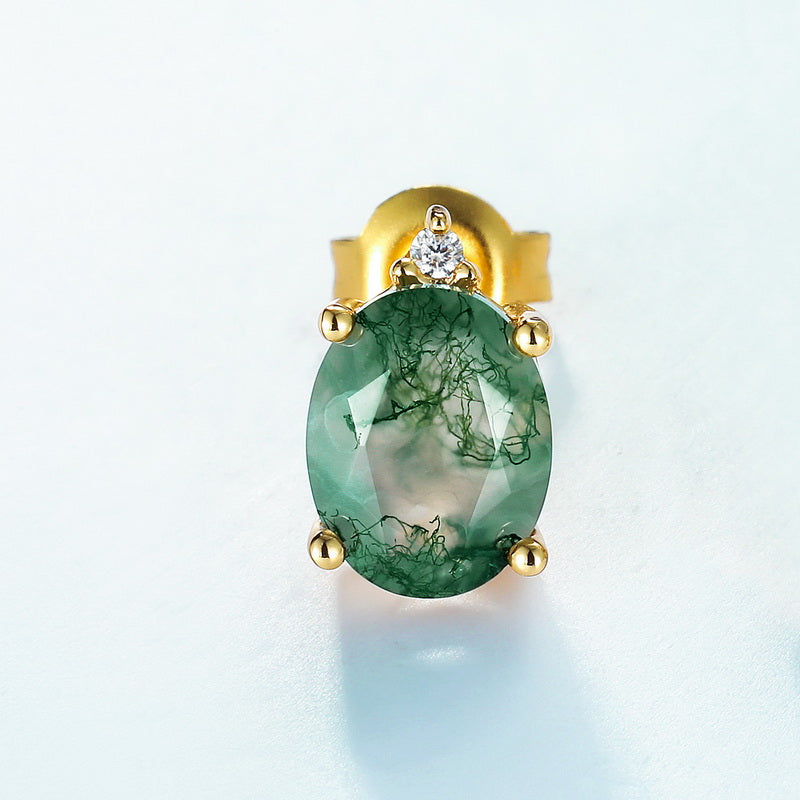Midori Moss Agate Stud Earrings